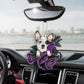 Heeler In Purple Rose Car Hanging Ornament