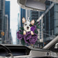Heeler In Purple Rose Car Hanging Ornament