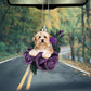 Havanese In Purple Rose Car Hanging Ornament
