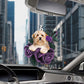 Havanese In Purple Rose Car Hanging Ornament