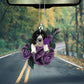 English Springer Spaniel In Purple Rose Car Hanging Ornament