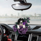 English Springer Spaniel In Purple Rose Car Hanging Ornament