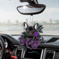 French Bulldog In Purple Rose Car Hanging Ornament