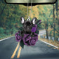 French Bulldog In Purple Rose Car Hanging Ornament