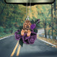 Bloodhound In Purple Rose Car Hanging Ornament