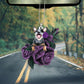 Australian Cattle In Purple Rose Car Hanging Ornament