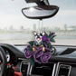 Australian Cattle In Purple Rose Car Hanging Ornament