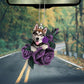 Alaskan Malamute In Purple Rose Car Hanging Ornament