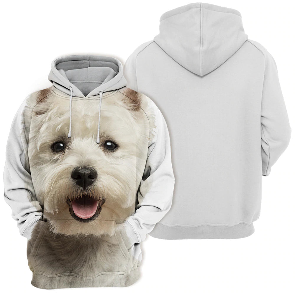 West Highland Terrier Westie Smile - Unisex 3D Graphic Hoodie