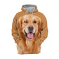 Golden Retriever 2 - Unisex 3D Graphic Hoodie
