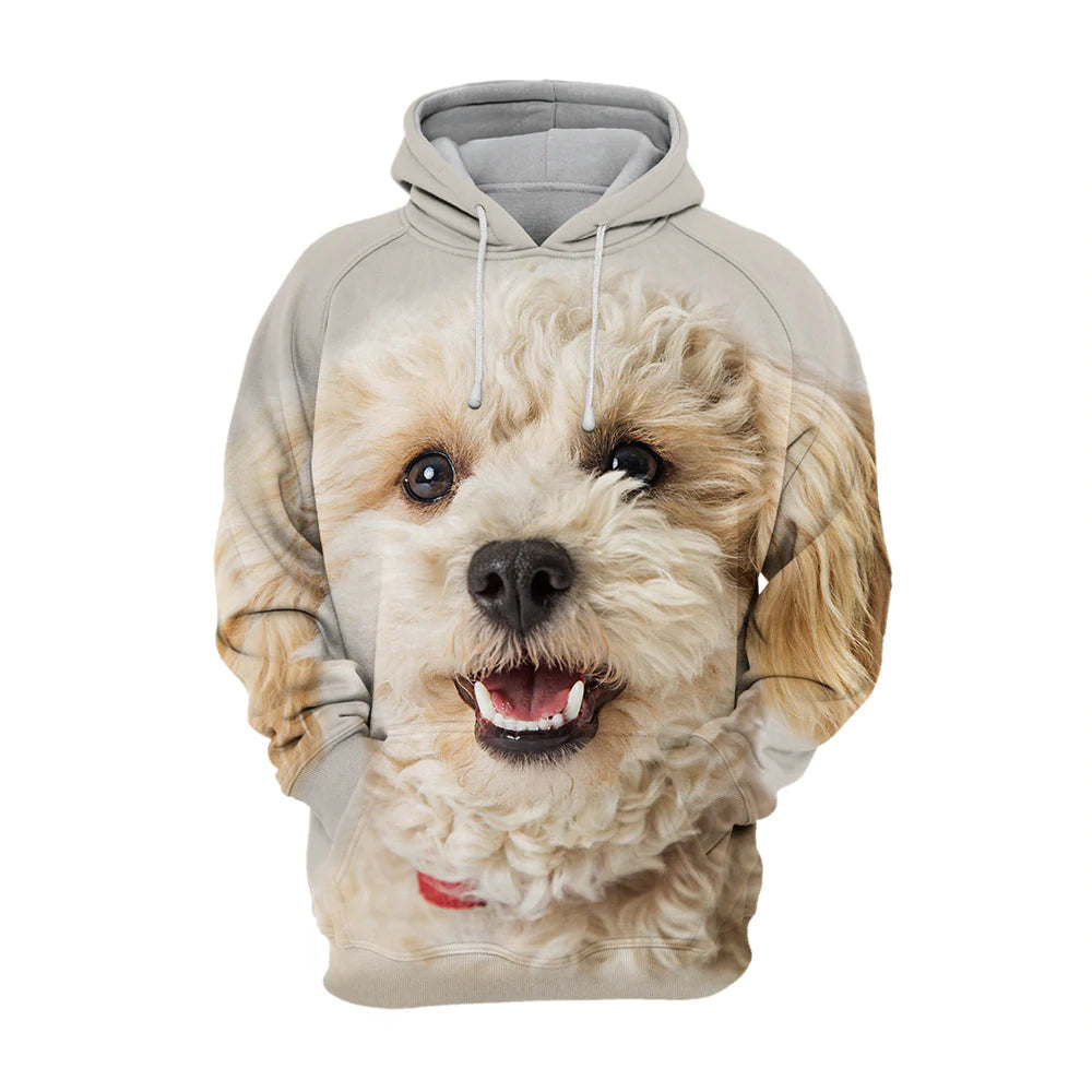 White Mixed Breed Poodle Smile - Unisex 3D Graphic Hoodie