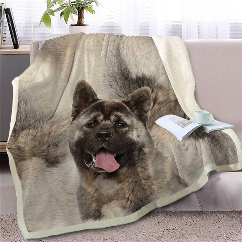 American Akita Dog Face Blanket