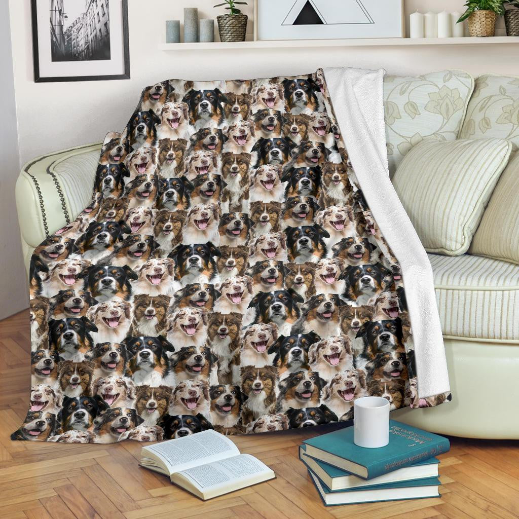 Australian Shepherd Full Face Blanket