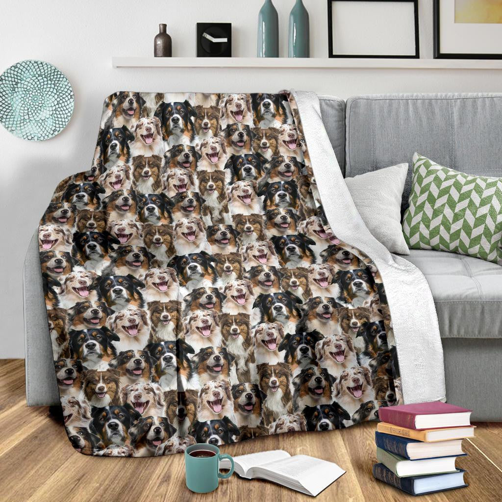 Australian Shepherd Full Face Blanket