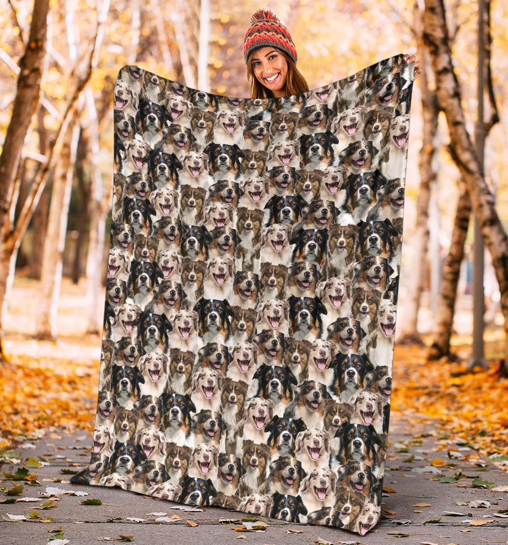 Australian Shepherd Full Face Blanket