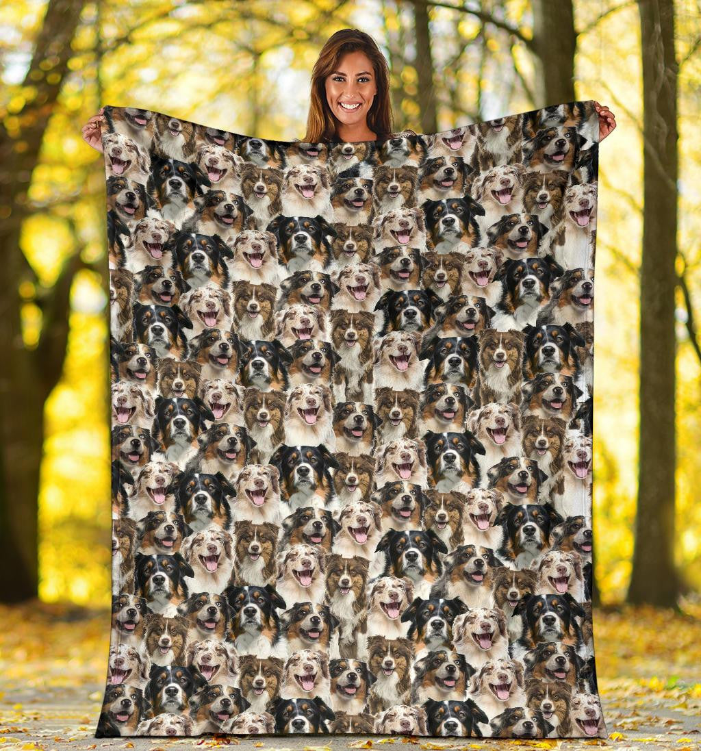 Australian Shepherd Full Face Blanket