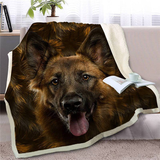 German Shepherd Dog Face Blanket