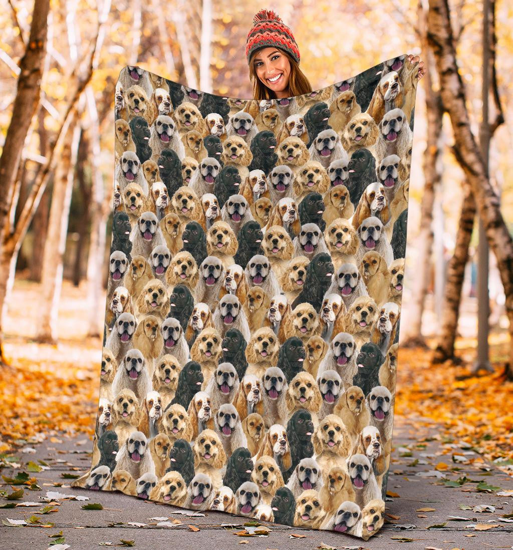 American Cocker Spaniel Full Face Blanket