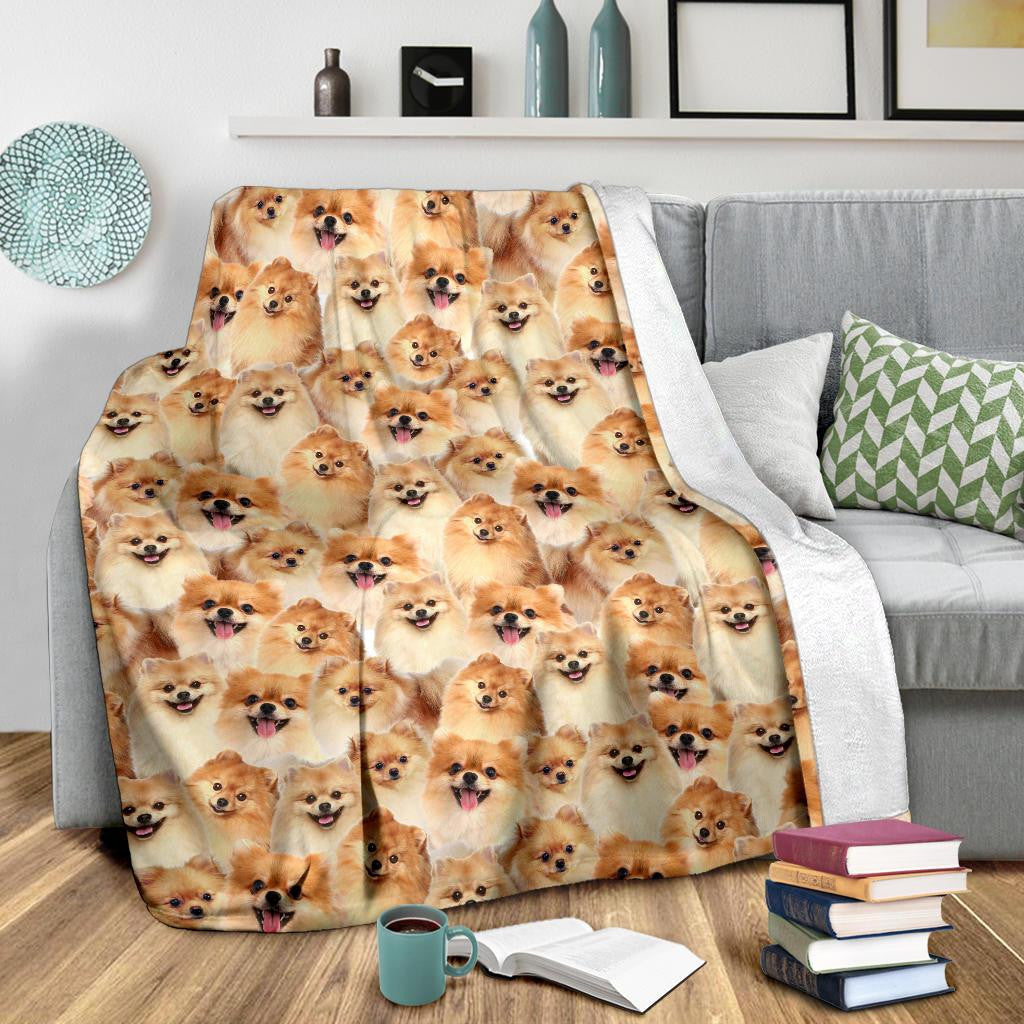 Pomeranian Full Face Blanket