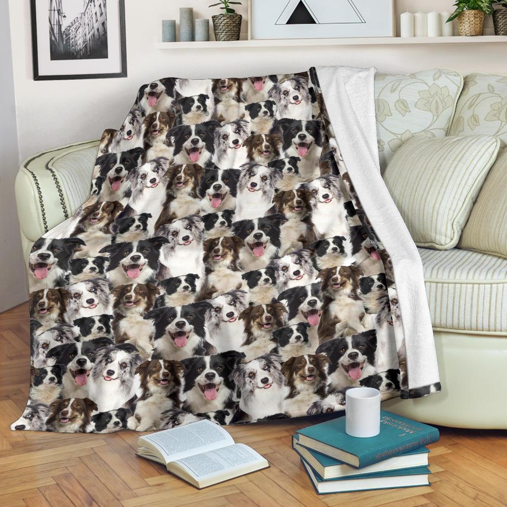 Border Collie Full Face Blanket