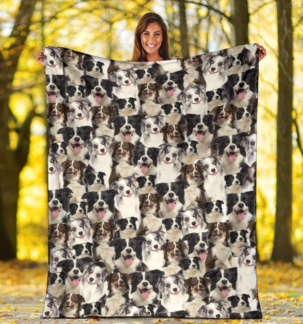 Border Collie Full Face Blanket