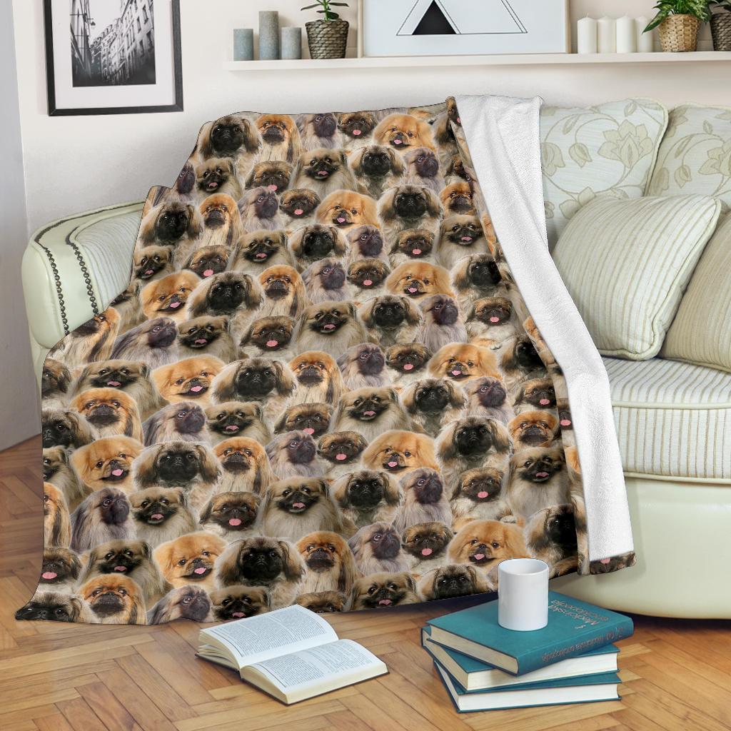 Pekingese Full Face Blanket