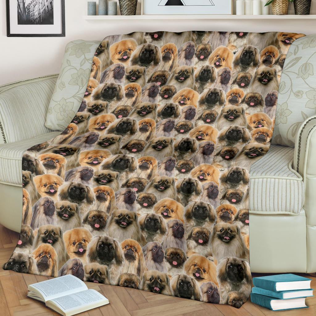 Pekingese Full Face Blanket