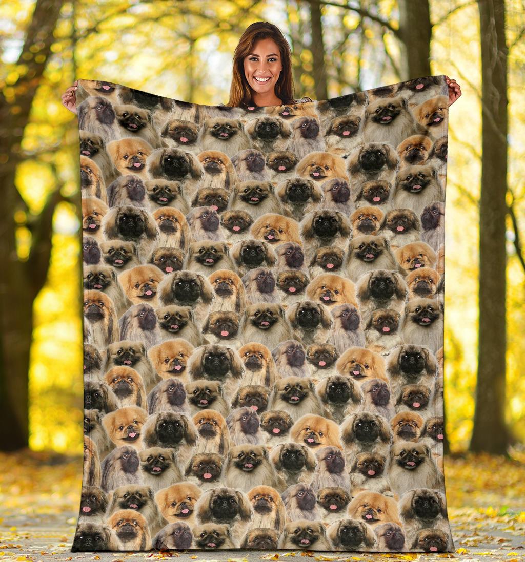 Pekingese Full Face Blanket