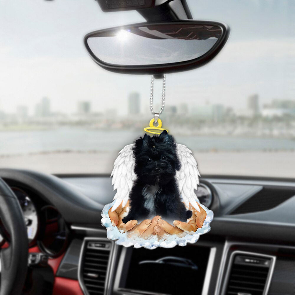 Yorkshire Terrier Black In The Hands Of God Car Hanging Ornament