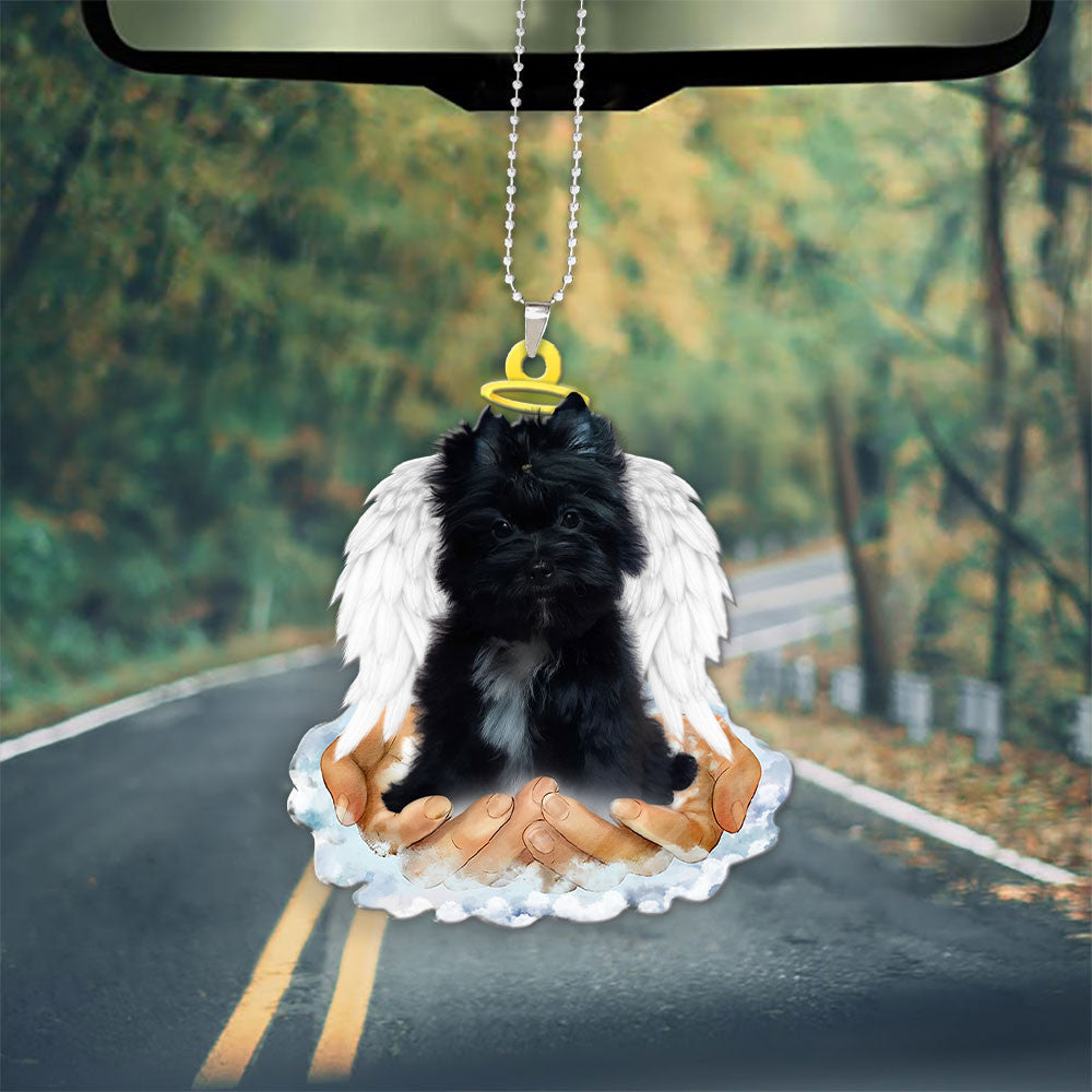 Yorkshire Terrier Black In The Hands Of God Car Hanging Ornament