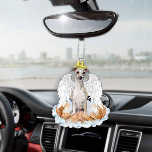 Whippet In The Hands Of God Car Hanging Ornament