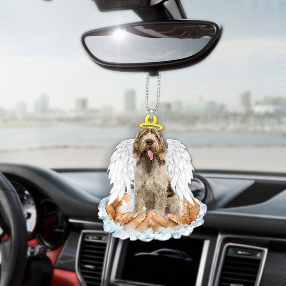 Spinone Italiano In The Hands Of God Car Hanging Ornament