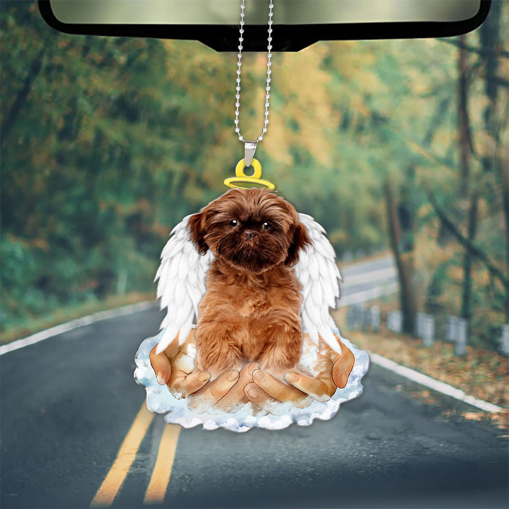 Shih Tzu Liver In The Hands Of God Car Hanging Ornament