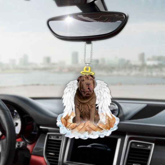 Shar pei In The Hands Of God Car Hanging Ornament