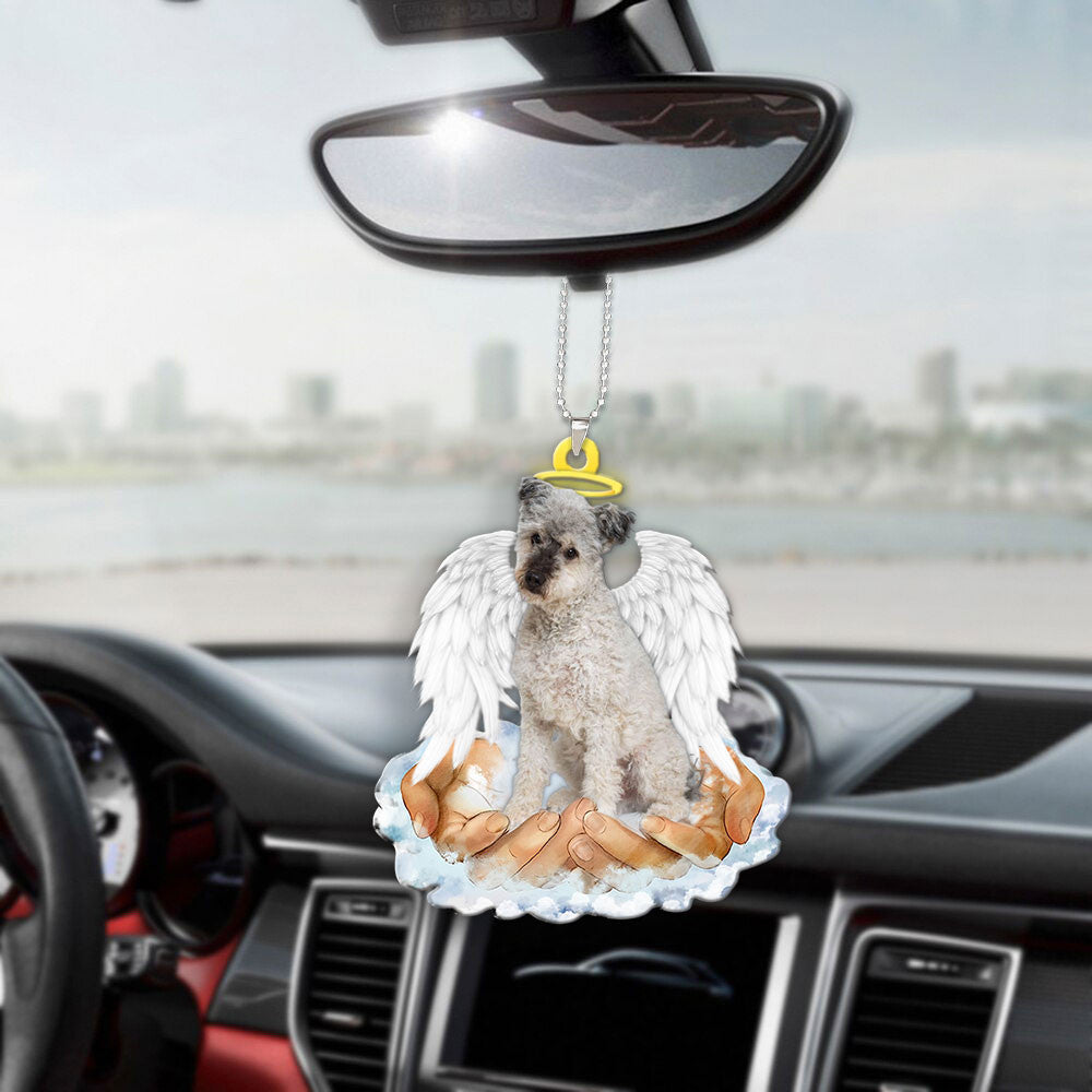 Pumi dog In The Hands Of God Car Hanging Ornament