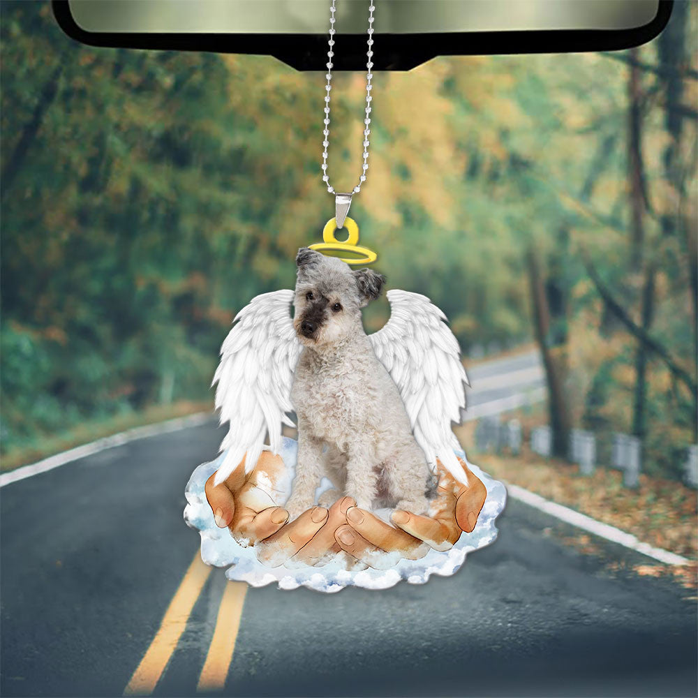 Pumi dog In The Hands Of God Car Hanging Ornament