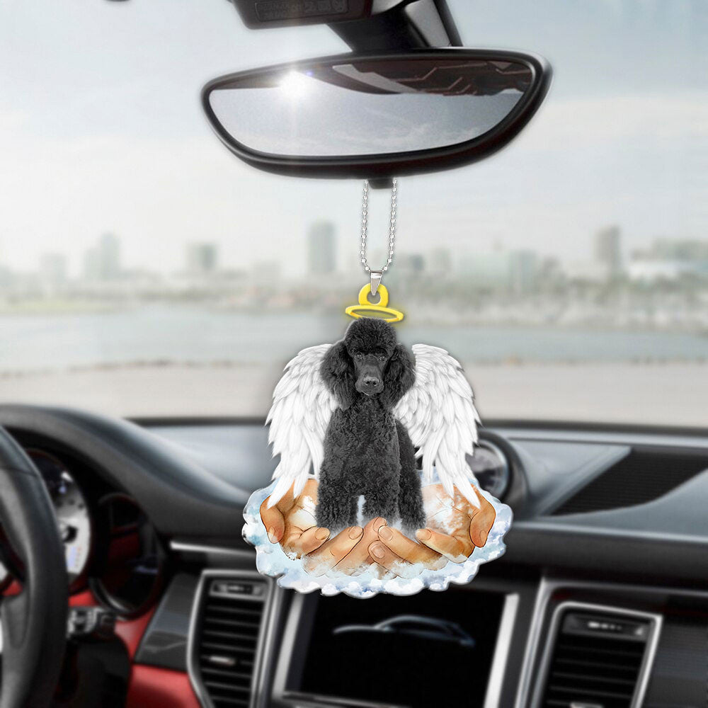 Poodle Black In The Hands Of God Car Hanging Ornament