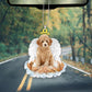 Poodle Apricot In The Hands Of God Car Hanging Ornament