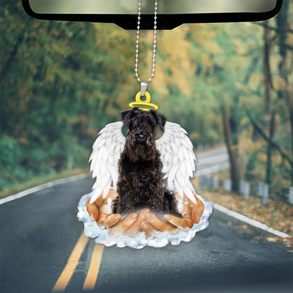 Miniature Schnauzer Color Back In The Hands Of God Car Hanging Ornament