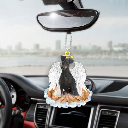 Manchester Terrier In The Hands Of God Car Hanging Ornament