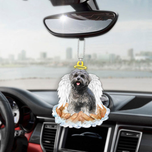 Little lion dog In The Hands Of God Car Hanging Ornament