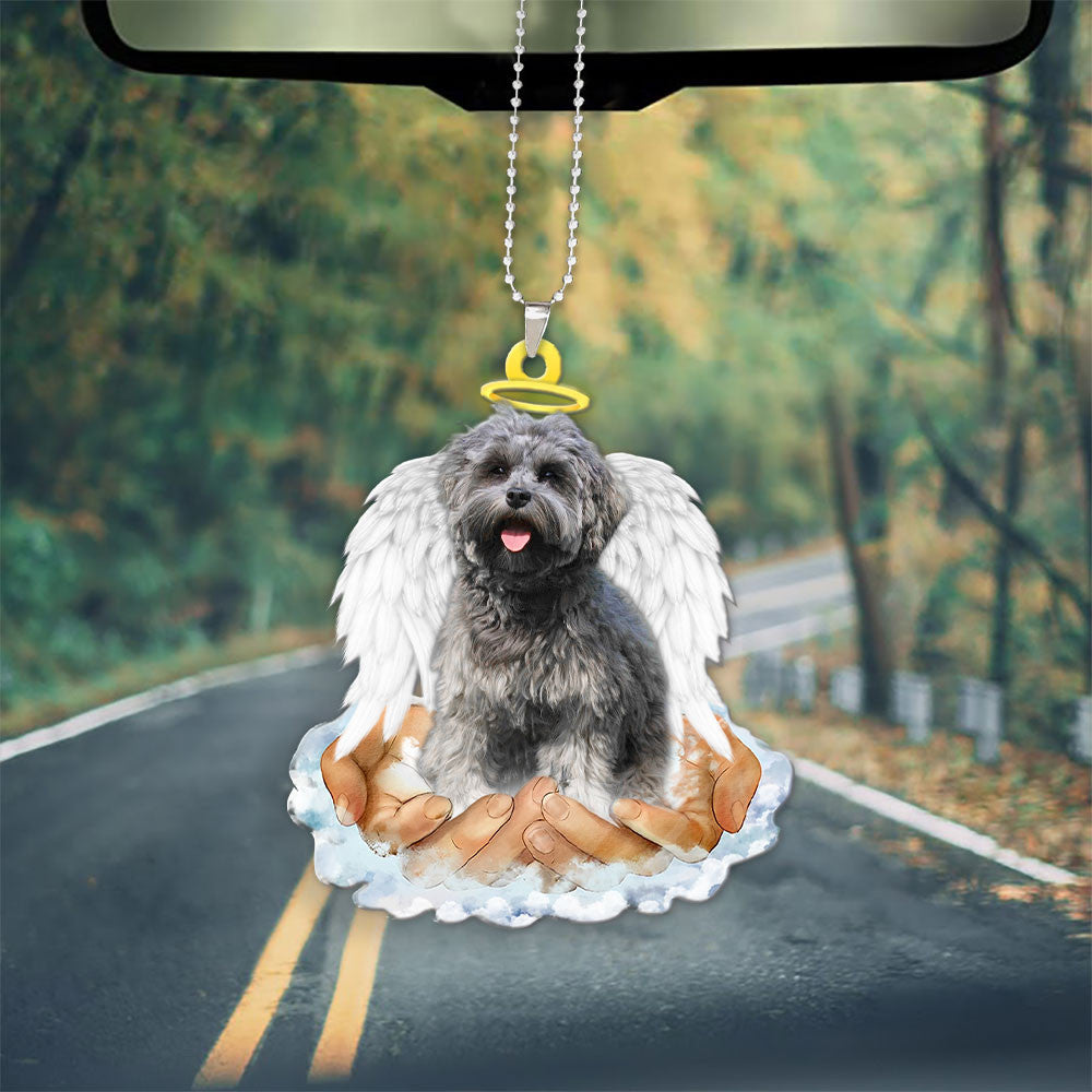 Little lion dog In The Hands Of God Car Hanging Ornament