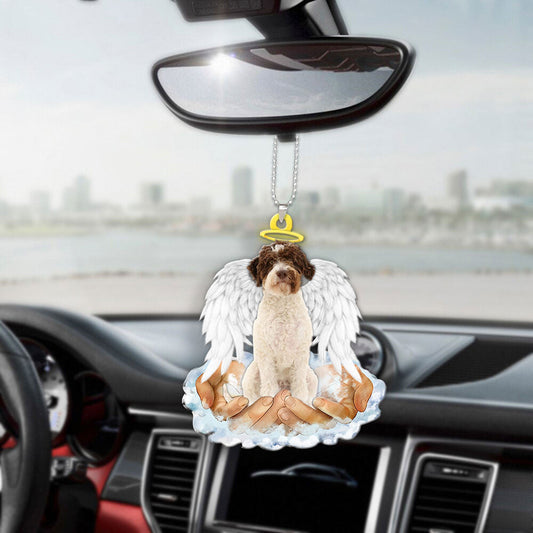 Lagotti Romagnoli In The Hands Of God Car Hanging Ornament