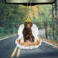 Labrador Retriever Chocolate In The Hands Of God Car Hanging Ornament