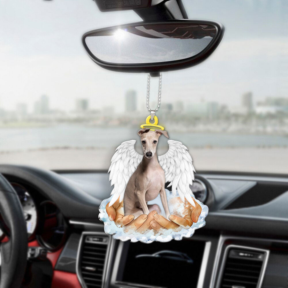 Italian Greyhound In The Hands Of God Car Hanging Ornament