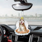 Husky Red In The Hands Of God Car Hanging Ornament