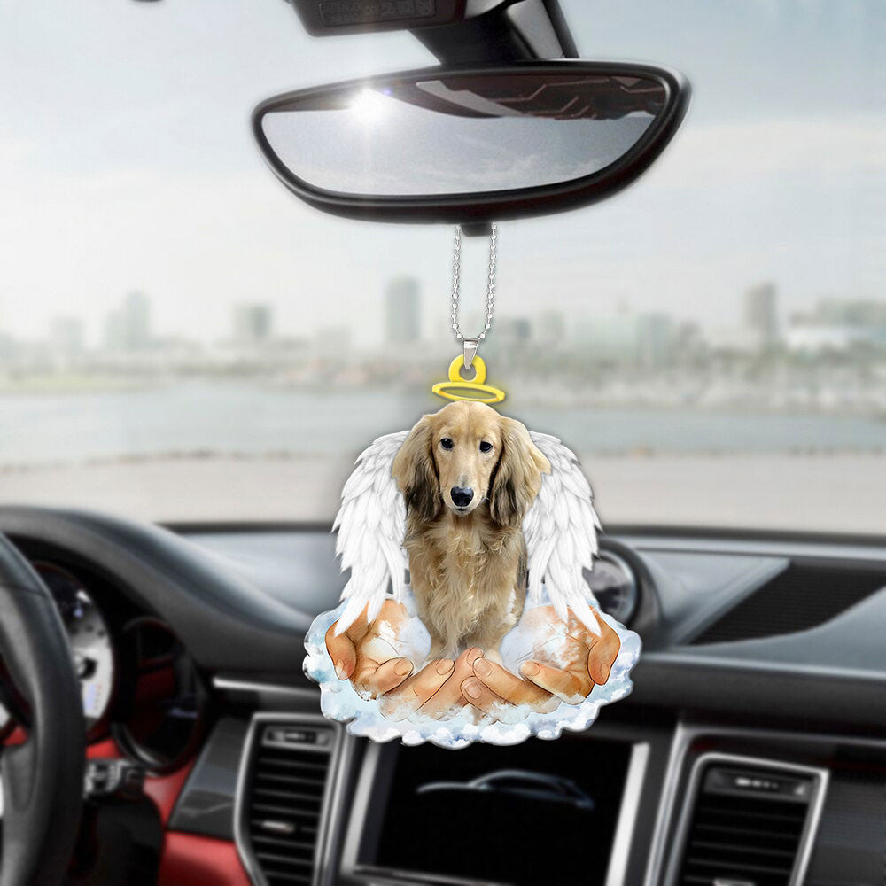 Dachshund Cream In The Hands Of God Car Hanging Ornament