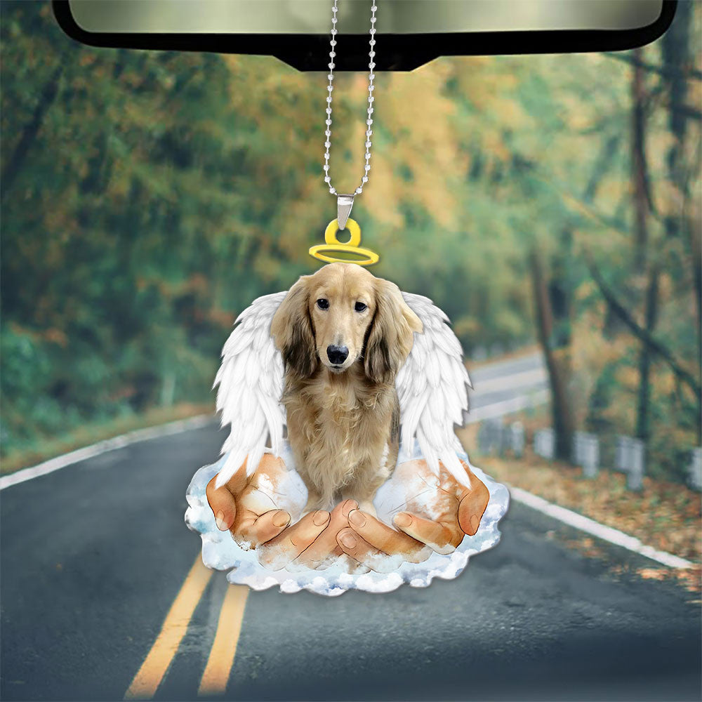 Dachshund Cream In The Hands Of God Car Hanging Ornament