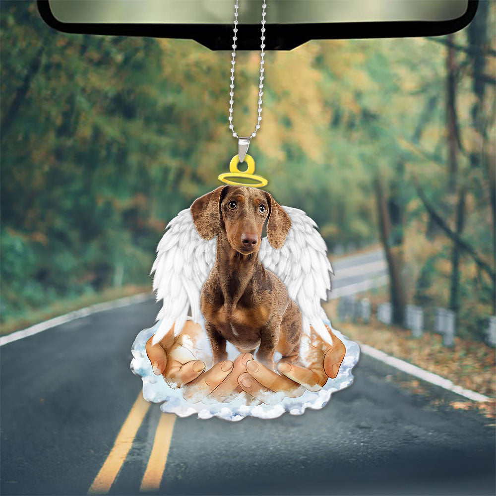 Dachshund Chocolate In The Hands Of God Car Hanging Ornament