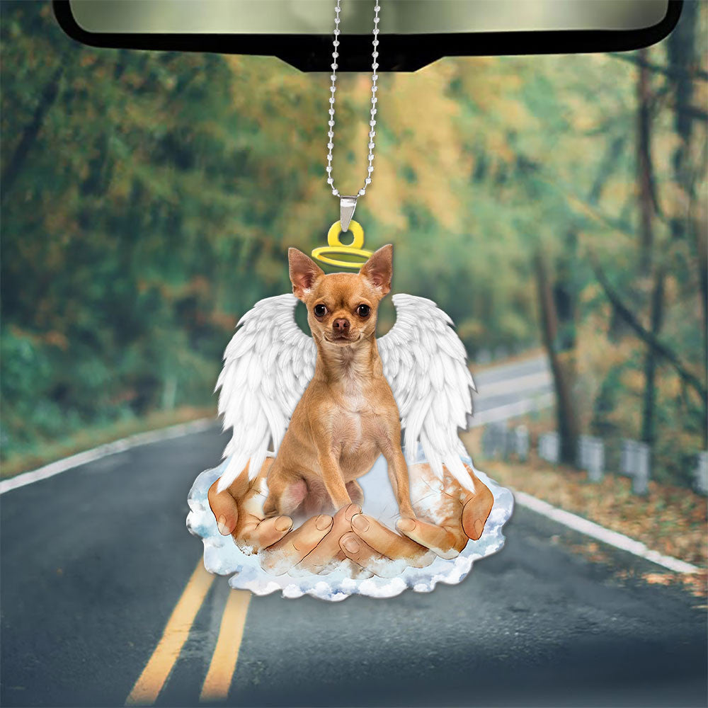 Chihuahua Red In The Hands Of God Car Hanging Ornament